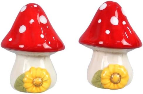 The Bridge Collection Woodland Mushroom Salt and Pepper Shaker Set - 2 Piece Set - Mushroom Kitchen Items - Fun Salt and Pepper Shakers for Home Decor in Saudi Arabia
