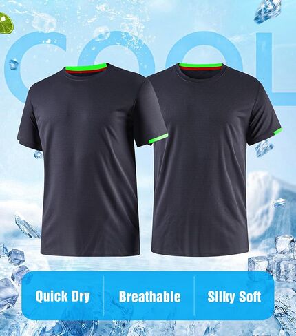 قمصان رجالية سريعة الجفاف للتمرين بعامل حماية من الأشعة فوق البنفسجية 50+ تي شيرت ماص للرطوبة للجري والجيم تي شيرت بأكمام قصيرة مناسب للعضلات in Kuwait