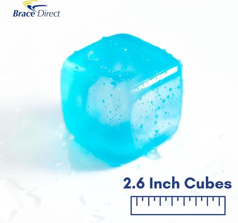 مكعبات ثلج بلاستيكية كبيرة جدًا قابلة لإعادة الاستخدام (6 عبوات) لآلة العلاج البارد، وموزع المشروبات، والمبرد | كتل الفريزر القابلة للتجميد | خالية من مادة BPA وغير سامة من Brace Direct in Kuwait