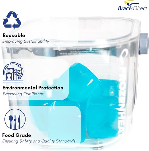 مكعبات ثلج بلاستيكية كبيرة جدًا قابلة لإعادة الاستخدام (6 عبوات) لآلة العلاج البارد، وموزع المشروبات، والمبرد | كتل الفريزر القابلة للتجميد | خالية من مادة BPA وغير سامة من Brace Direct in Kuwait