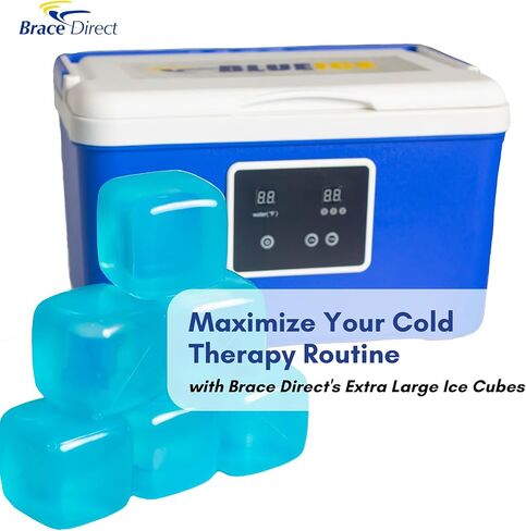 مكعبات ثلج بلاستيكية كبيرة جدًا قابلة لإعادة الاستخدام (6 عبوات) لآلة العلاج البارد، وموزع المشروبات، والمبرد | كتل الفريزر القابلة للتجميد | خالية من مادة BPA وغير سامة من Brace Direct in Kuwait