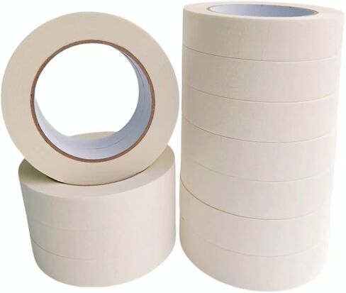 Masking Tape Painters Tape Painting Tape - 12 Rolls Beige White Painter's Tape 1 Inch x 55 Yards Paint Tape Artist Tape Paper Tape DIY Craft Tape for Decorating, Labeling - 25mm x 50M in Saudi Arabia