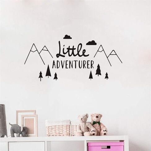The tribal Mountain Little Adventure Wall Sticker Art Travel Adventures Mountains Wall Decal for Kids Room Nursery Room Bedroom Wall Art Murals Removable Boys Wall Poster QQ198 (57X27CM) in Saudi Arabia