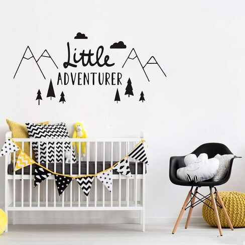The tribal Mountain Little Adventure Wall Sticker Art Travel Adventures Mountains Wall Decal for Kids Room Nursery Room Bedroom Wall Art Murals Removable Boys Wall Poster QQ198 (57X27CM) in Saudi Arabia