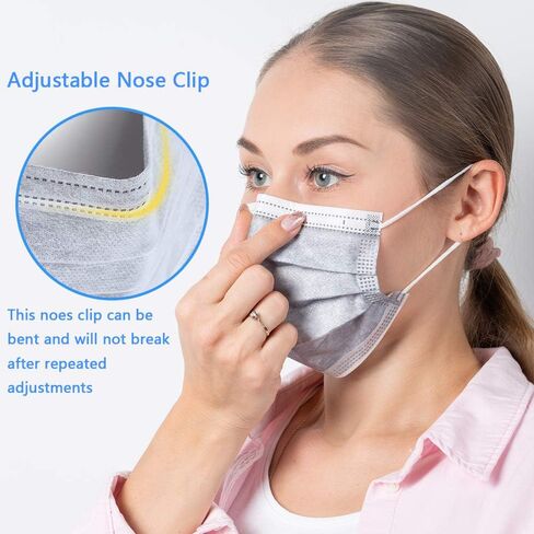 50pcs 3-Ply Disposable Face Mask Breathable Black Masks in Saudi Arabia