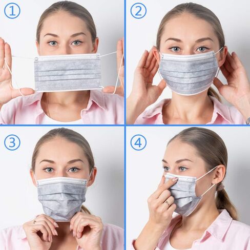 50pcs 3-Ply Disposable Face Mask Breathable Black Masks in Saudi Arabia