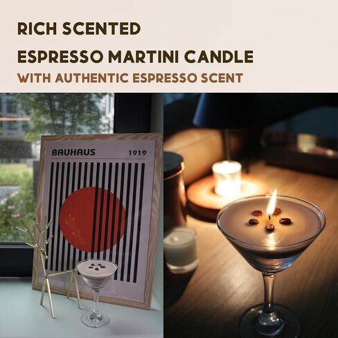 Espresso Martini Candle | Scented Gel Wax Coffee Flavor Candles | Cocktail Candles with Glass | Coffee Martini Romatinc Aroma Candle in Saudi Arabia