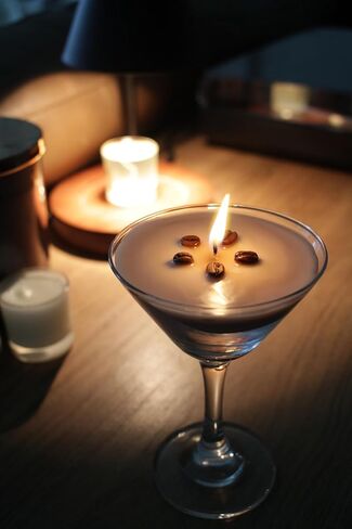 Espresso Martini Candle | Scented Gel Wax Coffee Flavor Candles | Cocktail Candles with Glass | Coffee Martini Romatinc Aroma Candle in Saudi Arabia