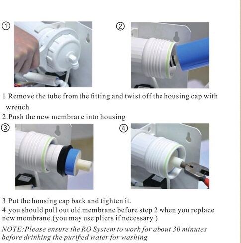 Geekpure Reverse Osmosis RO Membrane 100 GPD -NSF Certificated-Water Filter Replacement Cartridge-Pack 2 in Saudi Arabia