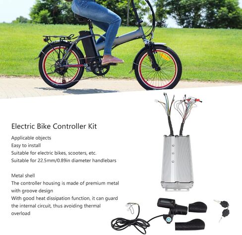 Alomejor Electric Bike Controller Kit Electric Scooter Controller LCD Display Panel with Grip Half Handlebar for Electric Bike 36V 48V 2000‑3000W in Saudi Arabia