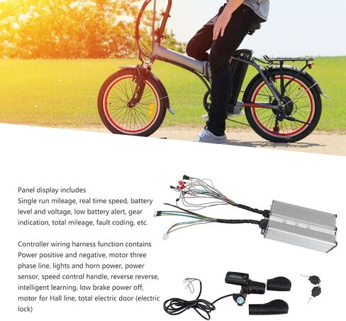 Alomejor Electric Bike Controller Kit Electric Scooter Controller LCD Display Panel with Grip Half Handlebar for Electric Bike 36V 48V 2000‑3000W in Saudi Arabia