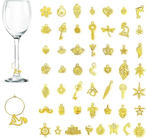 20 pcs Wine Glass Charms, Inspiration Word Themed Goblet Drink Markers Tags with Buckle Design for Wine Cocktail Champagne Tasting Party Favors Decoration Supplies Gifts in Kuwait