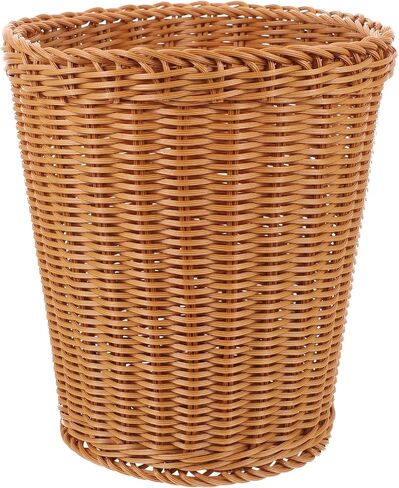 BESTOYARD الروطان سلة المهملات سلال تخزين البلاستيك تشكيلة زهور الديكور سلة النفايات المنسوجة سطح الطاولة سلة منسوجة سلة الأعشاب البحرية متعددة الاستخدام سلة منسوجة مكتب الشاي القهوة مع غطاء in Kuwait