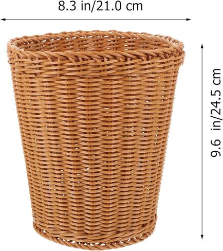 BESTOYARD الروطان سلة المهملات سلال تخزين البلاستيك تشكيلة زهور الديكور سلة النفايات المنسوجة سطح الطاولة سلة منسوجة سلة الأعشاب البحرية متعددة الاستخدام سلة منسوجة مكتب الشاي القهوة مع غطاء in Kuwait