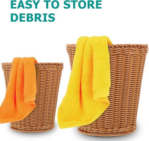 BESTOYARD الروطان سلة المهملات سلال تخزين البلاستيك تشكيلة زهور الديكور سلة النفايات المنسوجة سطح الطاولة سلة منسوجة سلة الأعشاب البحرية متعددة الاستخدام سلة منسوجة مكتب الشاي القهوة مع غطاء in Kuwait