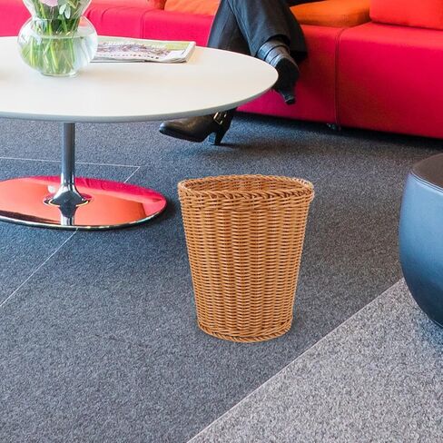 BESTOYARD الروطان سلة المهملات سلال تخزين البلاستيك تشكيلة زهور الديكور سلة النفايات المنسوجة سطح الطاولة سلة منسوجة سلة الأعشاب البحرية متعددة الاستخدام سلة منسوجة مكتب الشاي القهوة مع غطاء in Kuwait