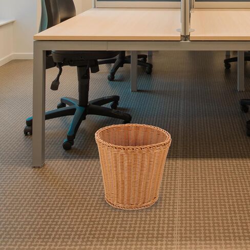 BESTOYARD الروطان سلة المهملات سلال تخزين البلاستيك تشكيلة زهور الديكور سلة النفايات المنسوجة سطح الطاولة سلة منسوجة سلة الأعشاب البحرية متعددة الاستخدام سلة منسوجة مكتب الشاي القهوة مع غطاء in Kuwait