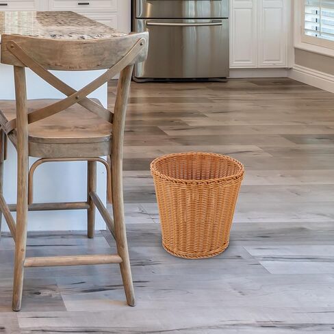 BESTOYARD الروطان سلة المهملات سلال تخزين البلاستيك تشكيلة زهور الديكور سلة النفايات المنسوجة سطح الطاولة سلة منسوجة سلة الأعشاب البحرية متعددة الاستخدام سلة منسوجة مكتب الشاي القهوة مع غطاء in Kuwait