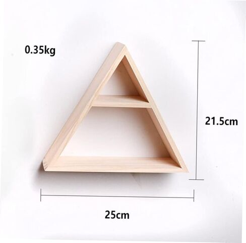 Bookcase Shelf Triangle Wall Shelf Wood Decor Book Shelf Decor Triangle Shelf for Crystals Triangle Floating Shelf Wall Hanging Wall Storage Rack Manual Wooden Wall Mount in Saudi Arabia