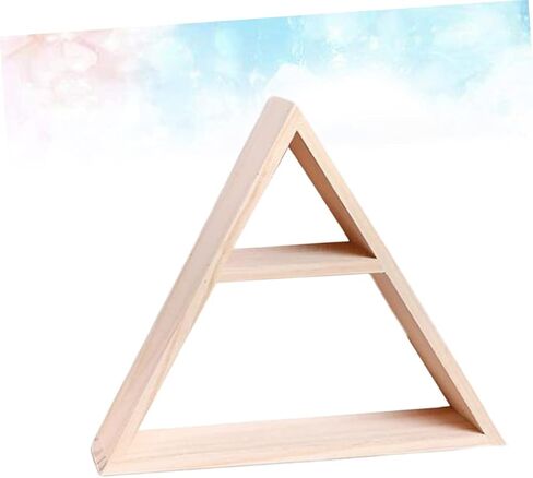Bookcase Shelf Triangle Wall Shelf Wood Decor Book Shelf Decor Triangle Shelf for Crystals Triangle Floating Shelf Wall Hanging Wall Storage Rack Manual Wooden Wall Mount in Saudi Arabia