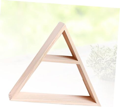 Bookcase Shelf Triangle Wall Shelf Wood Decor Book Shelf Decor Triangle Shelf for Crystals Triangle Floating Shelf Wall Hanging Wall Storage Rack Manual Wooden Wall Mount in Saudi Arabia