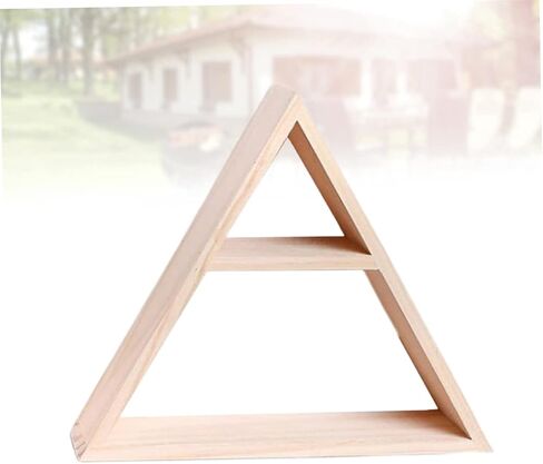 Bookcase Shelf Triangle Wall Shelf Wood Decor Book Shelf Decor Triangle Shelf for Crystals Triangle Floating Shelf Wall Hanging Wall Storage Rack Manual Wooden Wall Mount in Saudi Arabia