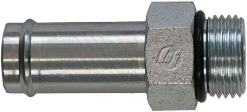 Brennan Industries 4604-04-04-O Steel Straight Adapter, 7/16"-20 ORB Thread, 1/4" Hose Barb x 7/16"-20 Male O-Ring Boss, 0.562" Hex in Saudi Arabia