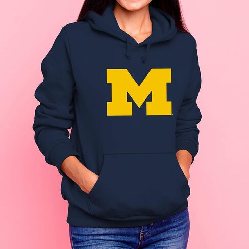 AH02 - هودي بشعار Michigan Wolverines الأساسي - 3X-Large - أزرق داكن in Kuwait