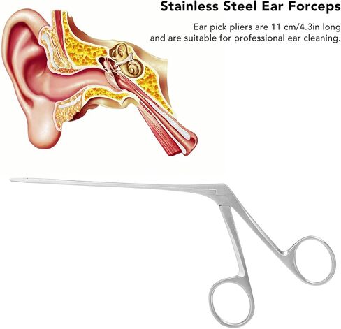 Sonew Ear Forceps 4.3in - Professional Ear Forceps, Stainless Steel Ear Forceps, Strong Bite Ear Pick Pliers, for Home Hospital Ear in Saudi Arabia