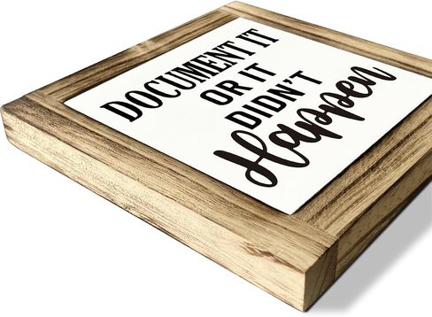 Office Decor Signs, Document It or It Didn't Happen Sign, Box Sign Wood Desk Sign Decor, Funny Office Sign, Meeting Room Decor, Home Office Decor, Office Wooden Box Sign 5.9 * 5.9 inches in Saudi Arabia