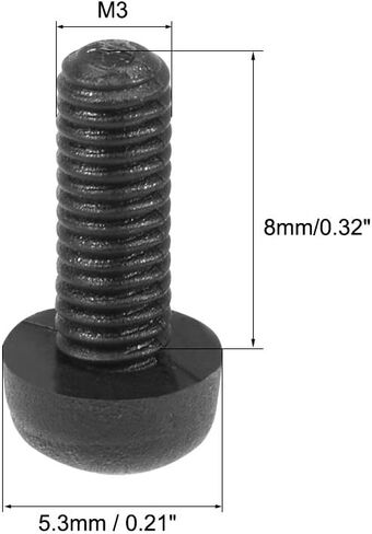 uxcell M3x12mm Threaded Nylon Phillips Cross Pan Head Machine Screws Bolts Black 20Pcs in Saudi Arabia