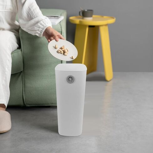 سلة المهملات النحيفة من جارنيك، سلة قمامة للحمام سعة 3 جالون، سلة قمامة للمطبخ، سلة ضيقة طويلة لغرفة النوم، سلة قمامة صغيرة من البلاستيك الأبيض للمكتب in Kuwait