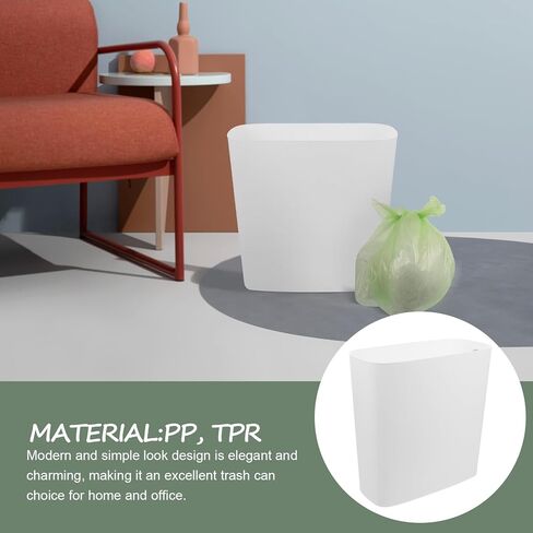 سلة المهملات النحيفة من جارنيك، سلة قمامة للحمام سعة 3 جالون، سلة قمامة للمطبخ، سلة ضيقة طويلة لغرفة النوم، سلة قمامة صغيرة من البلاستيك الأبيض للمكتب in Kuwait