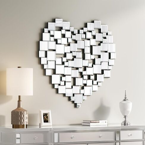 Menscha Mirror Wall Decor-23.6"X23.6" Round Beveled Edge Frameless Mirror for Bathroom, Vanity, Bedroom,Living Room and Enterway in Saudi Arabia