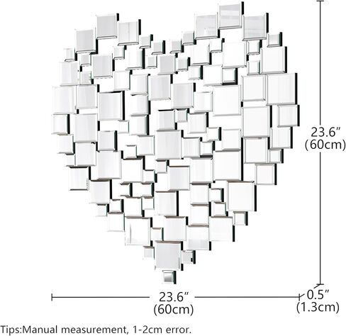 Menscha Mirror Wall Decor-23.6"X23.6" Round Beveled Edge Frameless Mirror for Bathroom, Vanity, Bedroom,Living Room and Enterway in Saudi Arabia