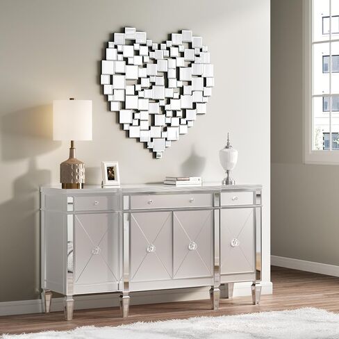 Menscha Mirror Wall Decor-23.6"X23.6" Round Beveled Edge Frameless Mirror for Bathroom, Vanity, Bedroom,Living Room and Enterway in Saudi Arabia