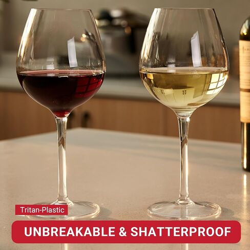 MICHLEY Unbreakable Stemmed Wine Glass 100% Tritan Plastic Dishwasher available Glassware 15 oz, Set of 2 in Saudi Arabia