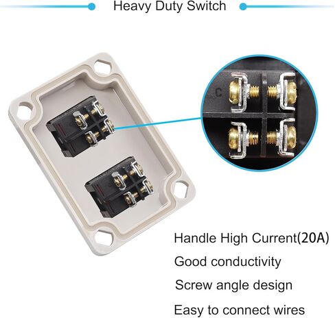 مفتاح سلك داخلي مقاوم للماء IP67 للأماكن الخارجية تشغيل/إيقاف 16A/250V 20A/125V AC DPST 4Pin 2 مفتاح تبديل مع زرين هزاز للضوء الأحمر، خط دخول وخروج من جانب واحد in Kuwait