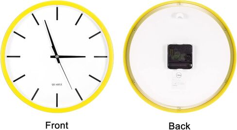 PATIKIL 10 Inch Wall Clock, Quartz Battery Operated Silent Non-Ticking Round Wall Clocks for Office Bedroom Decorative, Yellow in Saudi Arabia