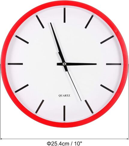 PATIKIL 10 Inch Wall Clock, Quartz Battery Operated Silent Non-Ticking Round Wall Clocks for Office Bedroom Decorative, Yellow in Saudi Arabia