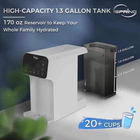 نظام التناضح العكسي iSpring RCC7P 75 GPD مع مضخة، أداء معزز على 5 مراحل، طعم رائع تحت الحوض، نظام تنقية مياه الشرب بالتناضح العكسي مع صنبور من النيكل المصقول in Saudi Arabia