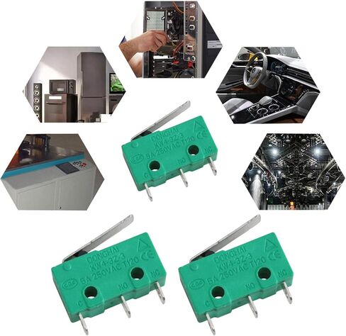 مفتاح حد صغير KW4-3Z-3 مفتاح حد صغير 5A 250 فولت KW4 لأدوات ماكينة CNC (أخضر)-10 قطعة in Kuwait