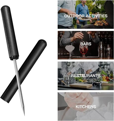 9" Ice Picks Aluminum Alloy Handle Ice Tool With Safety Cover for Kitchen, Bars, Bartender,Picnics, Camping, And Restaurant (Black) in Saudi Arabia