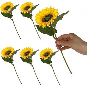 Sunflowers Aartificial Flowers, Sunflower Simulation Flower Decoration, Outdoor Indoor Home Office Parties Wedding Birthday Party, Yellow Summer Decor 6PCS