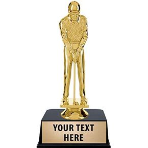 Crown Awards Golf Trophies with Custom Engraving, 6" Personalized Male Golf Putter Trophy On Black Base Prime