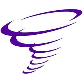 Tornado Hurricane Whirlwind - Vinyl Decal Sticker - 7.25" x 5.75" - Red