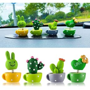 Mini Macrame Plant Car Accessories Auto Dashboard Cute Decoration Artificial Simulation Cactus Plants for Plant Lover, Car Decor Mini Plants Ornament for Home Office Desk Table, Solid, 5 PCs