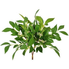 10 Branch/Pack Greenery Stems with Flowers Fake Plants Artificial Plant Eucalyptus Leaves Home Decor Wedding Party Ornament(11.8inch,Green)