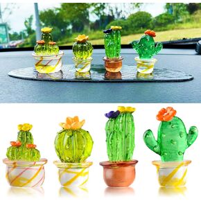 Mini Macrame Plant Car Accessories Auto Dashboard Cute Decoration Artificial Simulation Cactus Plants for Plant Lover, Car Decor Mini Plants Ornament for Home Office Desk Table, Solid, 5 PCs