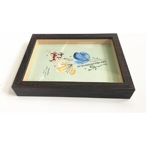 5x7-inch Shadow Box Frame - Display Case - (Easy to Change Photos) with Glass Front,for Desktop and Wall Hanging Display Collectibles,Plant Specimen and Photos (Dark Brown)